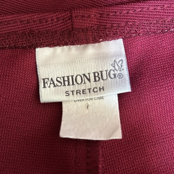 Fashion Bug Stretch Burgundy Pull On Pants Size 26-28 - Picture 7 of 10